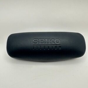 Seiko Titanium Sunglasses Hard‎ Case Only Bue Leather With Cloth Replacement